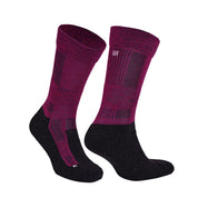 LEONARDO Merino Yünü Outdoor Yürüyüş Çorabı 2'li Paket Siyah/Magenta