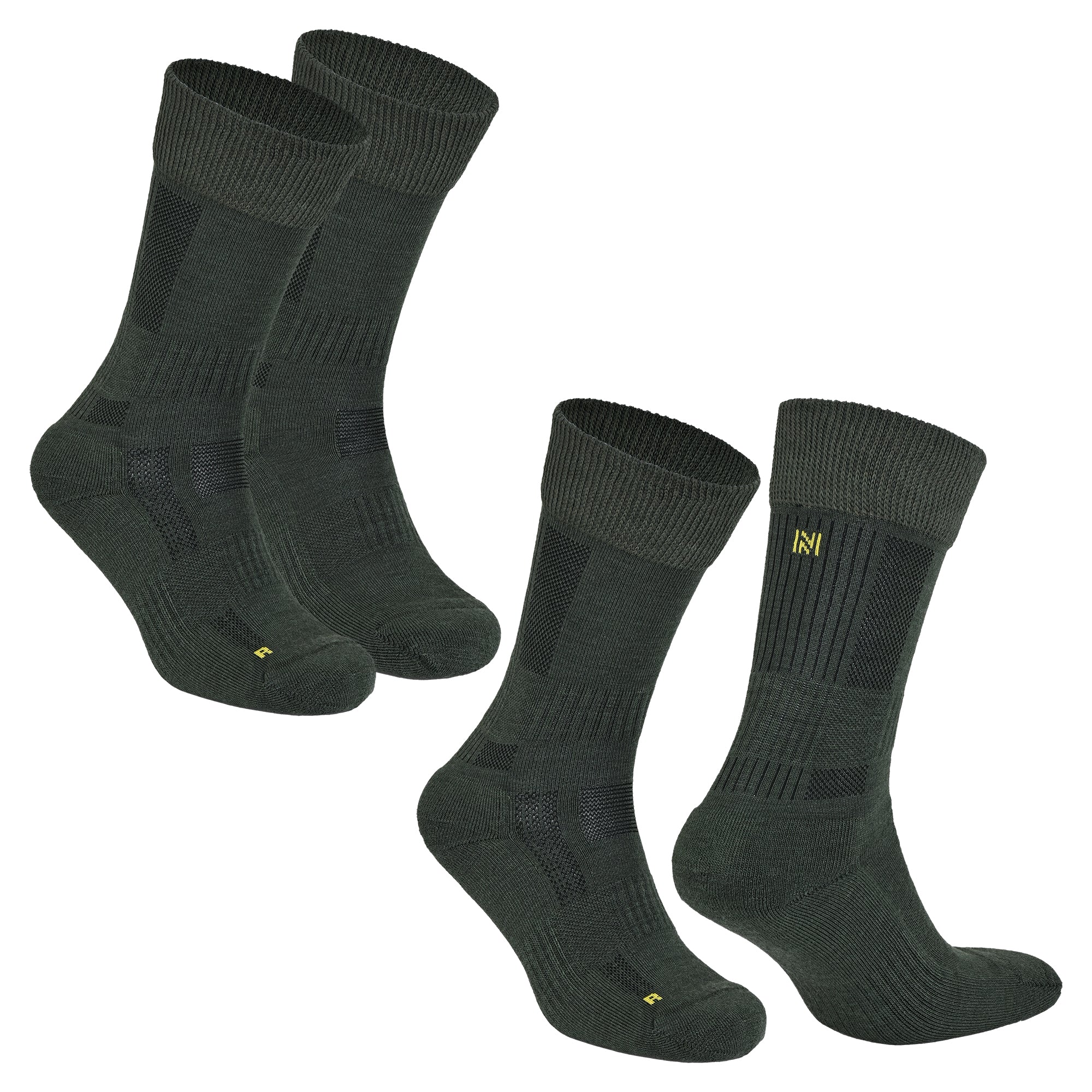 LEONARDO Merino Yünü Outdoor Yürüyüş Çorabı 2'li Paket Yeşil