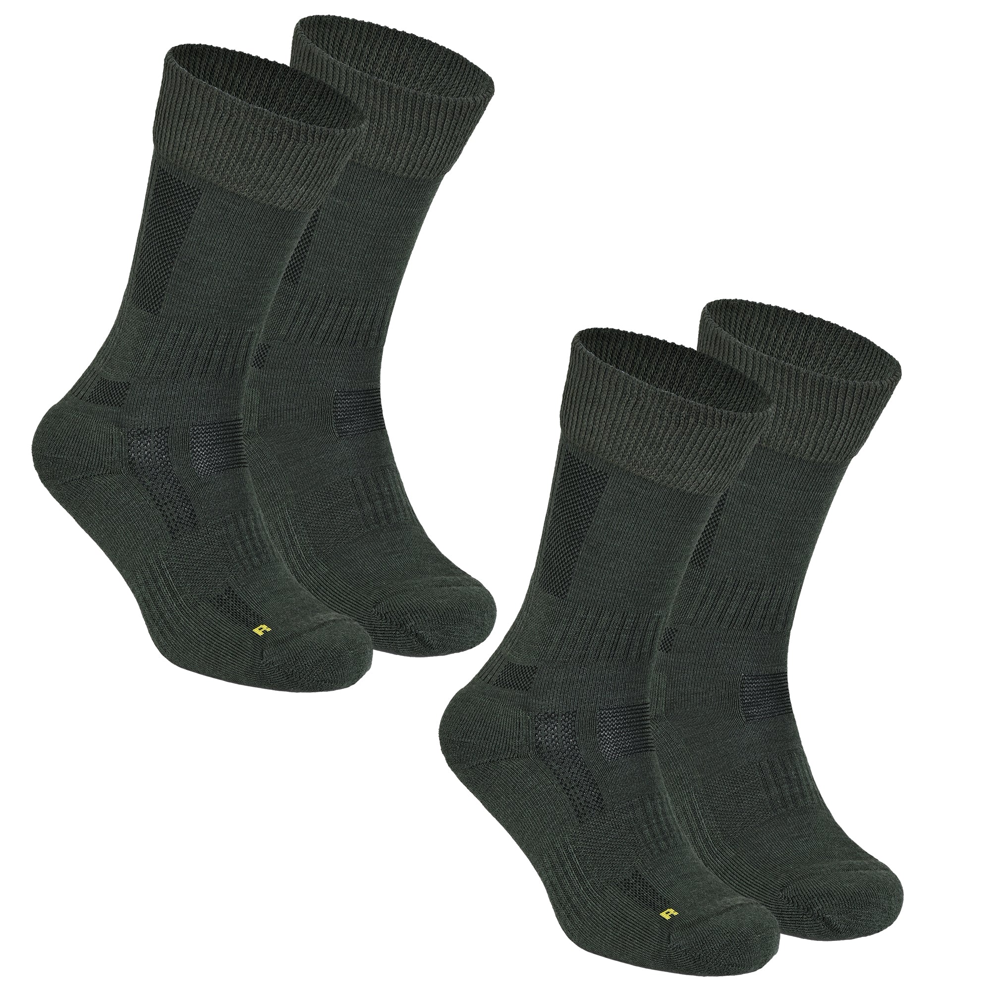 LEONARDO Merino Yünü Outdoor Yürüyüş Çorabı 2'li Paket Yeşil