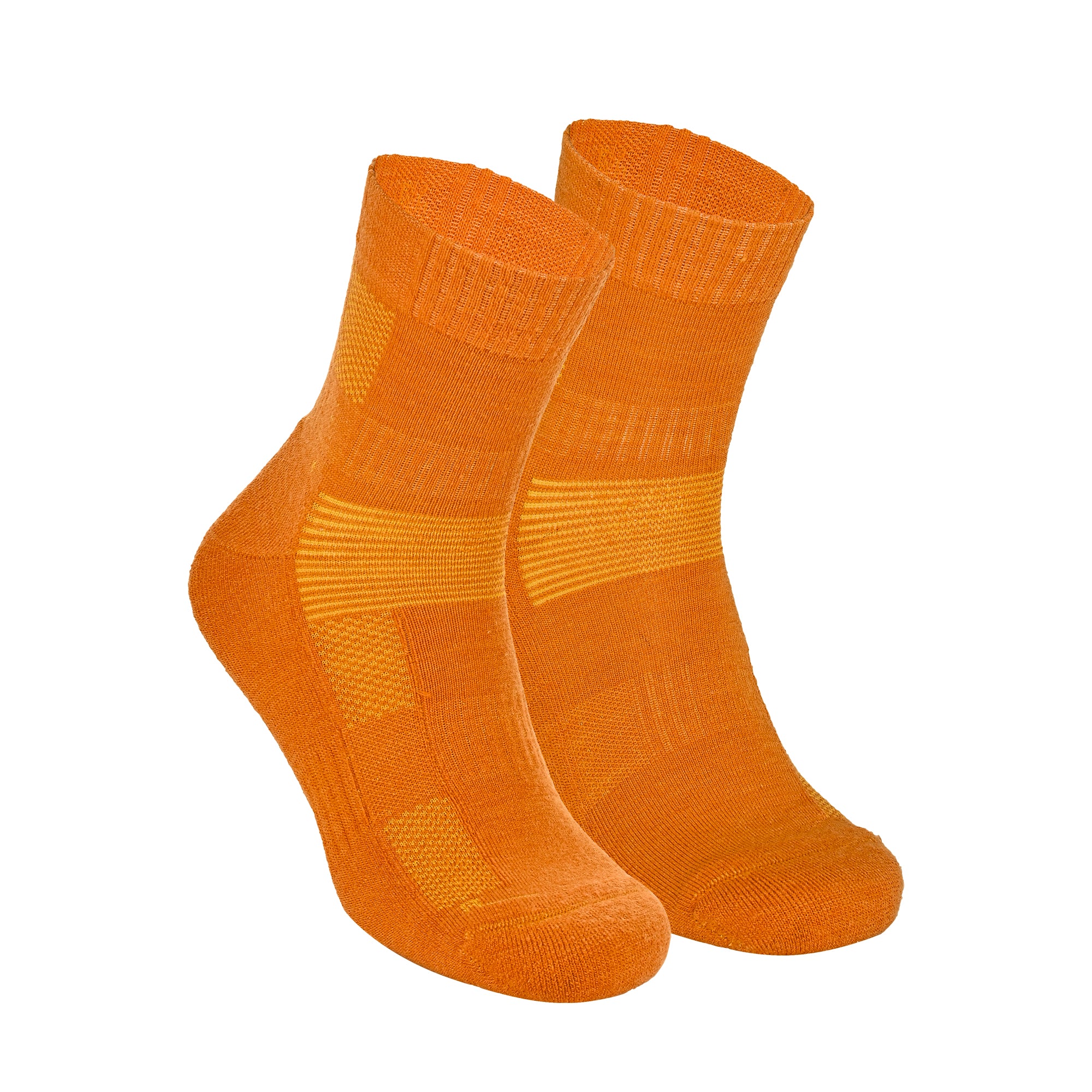 Leonardo QTR Merinos Yünü Yastıklamalı Bisiklet/Yürüyüş Çorabı 2'li Paket Sarı/Turuncu