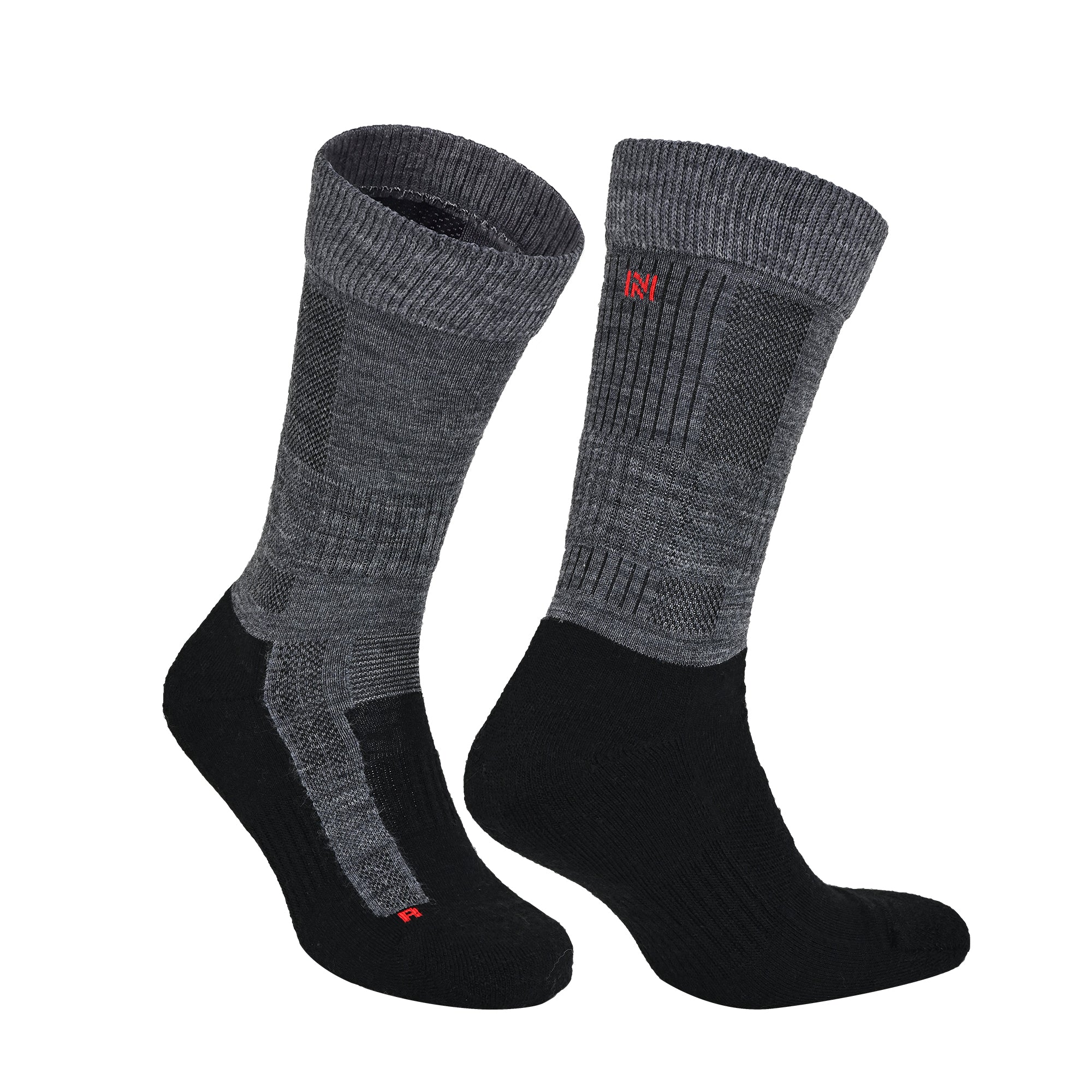 LEONARDO Merino Yünü Outdoor Yürüyüş Çorabı 2'li Paket Gri