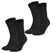 LEONARDO Merino Yünü Outdoor Yürüyüş Çorabı 2'li Paket Siyah