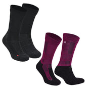 LEONARDO Merino Yünü Outdoor Yürüyüş Çorabı 2'li Paket Siyah/Magenta