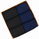 COMET NAVY-BLACK N-Twist Teknolojili Bambu-Pamuk Bükümlü Günlük Çorap - 6 Çift - Kraft Kutu