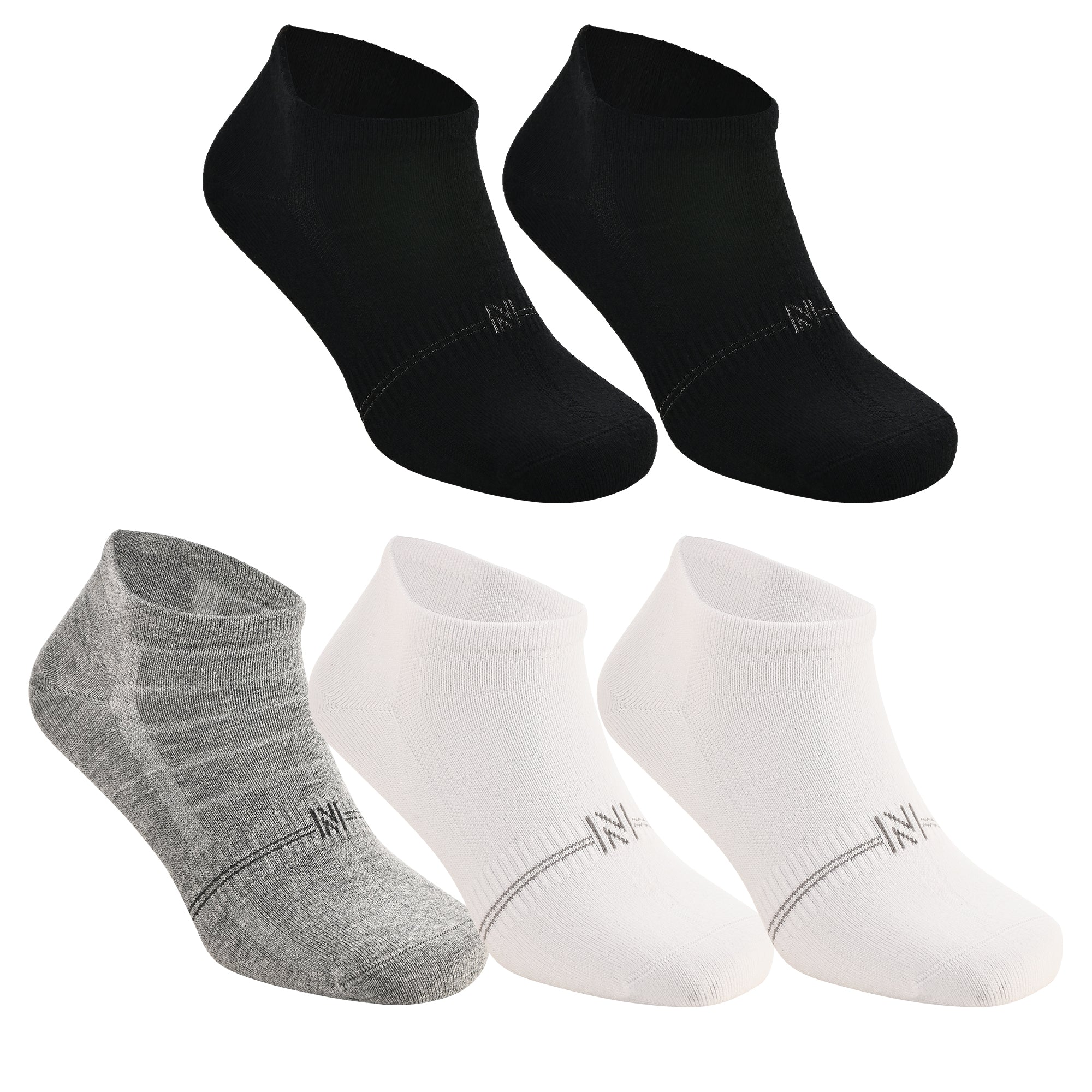 Fresh N-Twist Premium Bambu ve Pamuklu Günlük Spor Çorap Siyah/Beyaz/Gri 5 Çift - Kraft Kutu