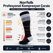SEVILLA Gelişmiş Nem Kontrollü Light Compression Profesyonel Koşu Çorabı - Siyah/Gri