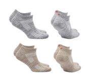 SHELDON LC Düşük Kesim Merino Yünü Outdoor Yürüyüş Çorapları 4'lü Paket Krem/Açık Gri