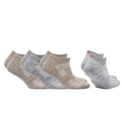 SHELDON LC Düşük Kesim Merino Yünü Outdoor Yürüyüş Çorapları 4'lü Paket Krem/Açık Gri