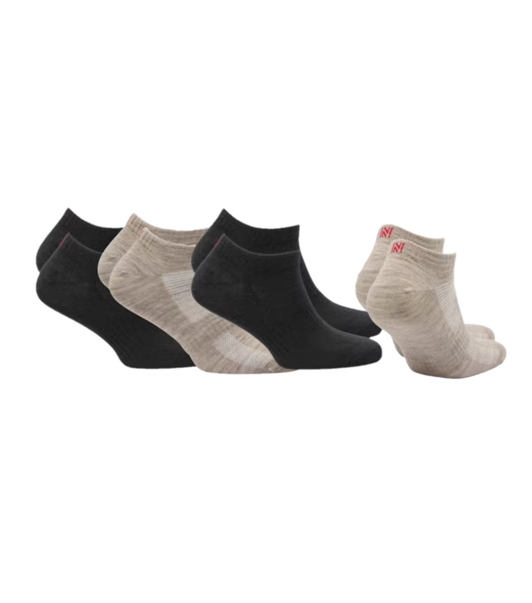 SHELDON LC Düşük Kesim Merino Yünü Outdoor Yürüyüş Çorapları 4'lü Paket Krem/Siyah