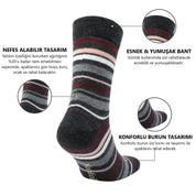 STOCKHOLM Merinos Yünü İnce Örgü Premium Gündelik Günlük Çorap 3'lü Paket Gri Tonları