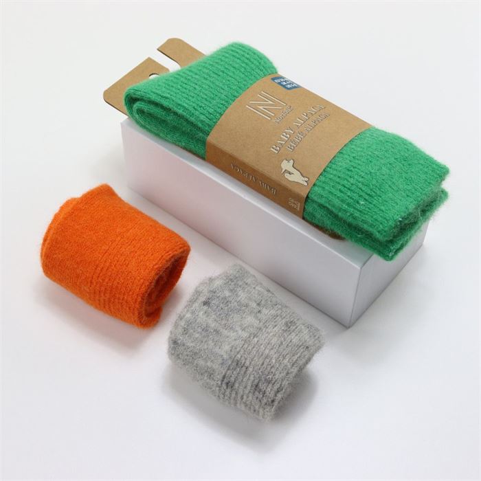 APOLLO Gri Lüks İtalyan Alpaka Yünü Yumuşak Gündelik Konforlu Kışlık Çorap