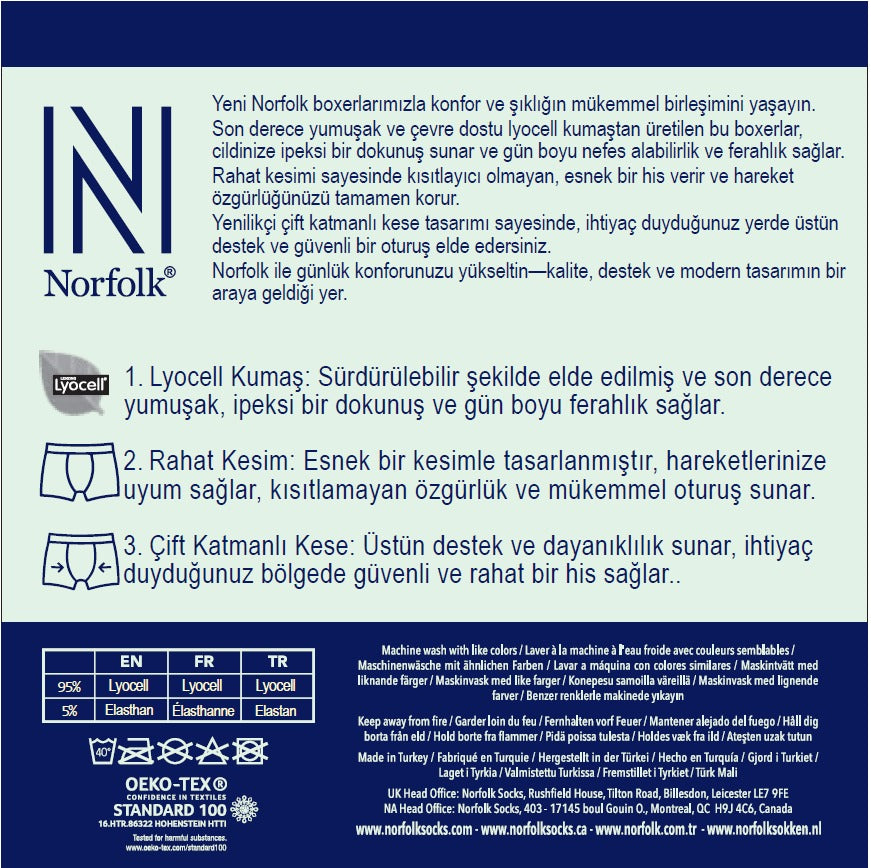 Austin Boxer – Lyocell Kumaş ile Maksimum Konfor 3'lü Paket Siyah