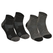 Avery Merino Yünlü İç Astarlı Outdoor Yürüyüş Çorabı 2'li Paket - Siyah/Gri