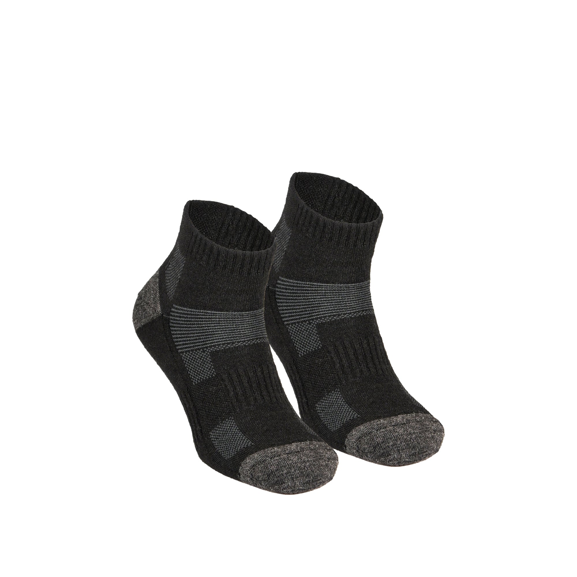 Avery Merino Yünlü İç Astarlı Outdoor Yürüyüş Çorabı 2'li Paket - Siyah/Gri