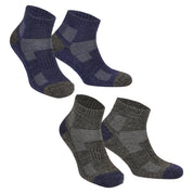 Avery Merino Yünlü İç Astarlı Outdoor Yürüyüş Çorabı 2'li Paket - Lacivert/Gri