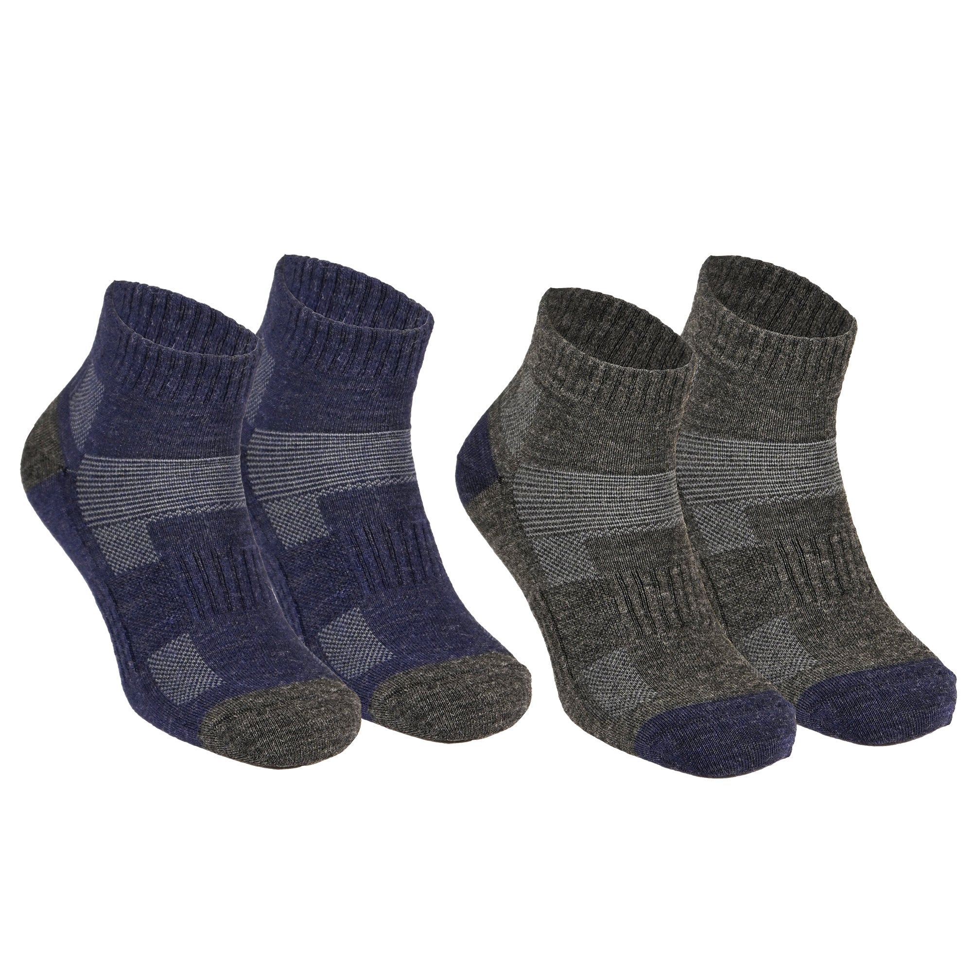 Avery Merino Yünlü İç Astarlı Outdoor Yürüyüş Çorabı 2'li Paket - Lacivert/Gri