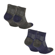 Avery Merino Yünlü İç Astarlı Outdoor Yürüyüş Çorabı 2'li Paket - Lacivert/Gri
