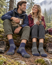 Avery Merino Yünlü İç Astarlı Outdoor Yürüyüş Çorabı 2'li Paket - Lacivert/Gri