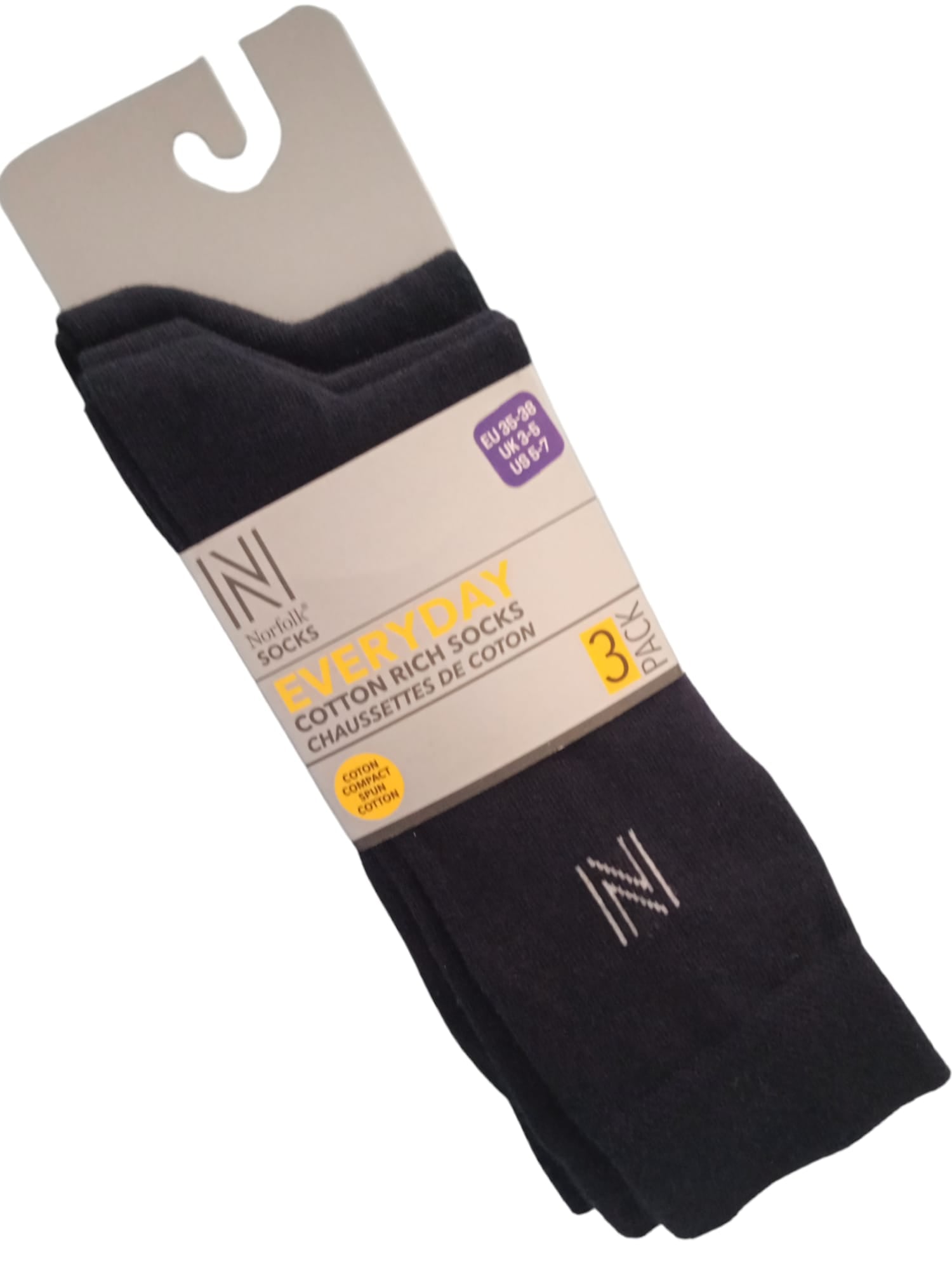 BRODY Günlük Konforlu Pamuklu Çorap 3'lü Paket Lacivert