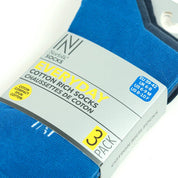 BRODY Günlük Konforlu Pamuklu Çorap 3'lü Paket Mavi/Gri/Siyah