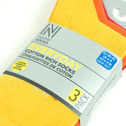 BRODY Günlük Konforlu Pamuklu Çorap 3'lü Paket Sarı/Turuncu/Kırmızı