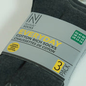 BRODY Günlük Konforlu Pamuklu Çorap 3'lü Paket Antrasit