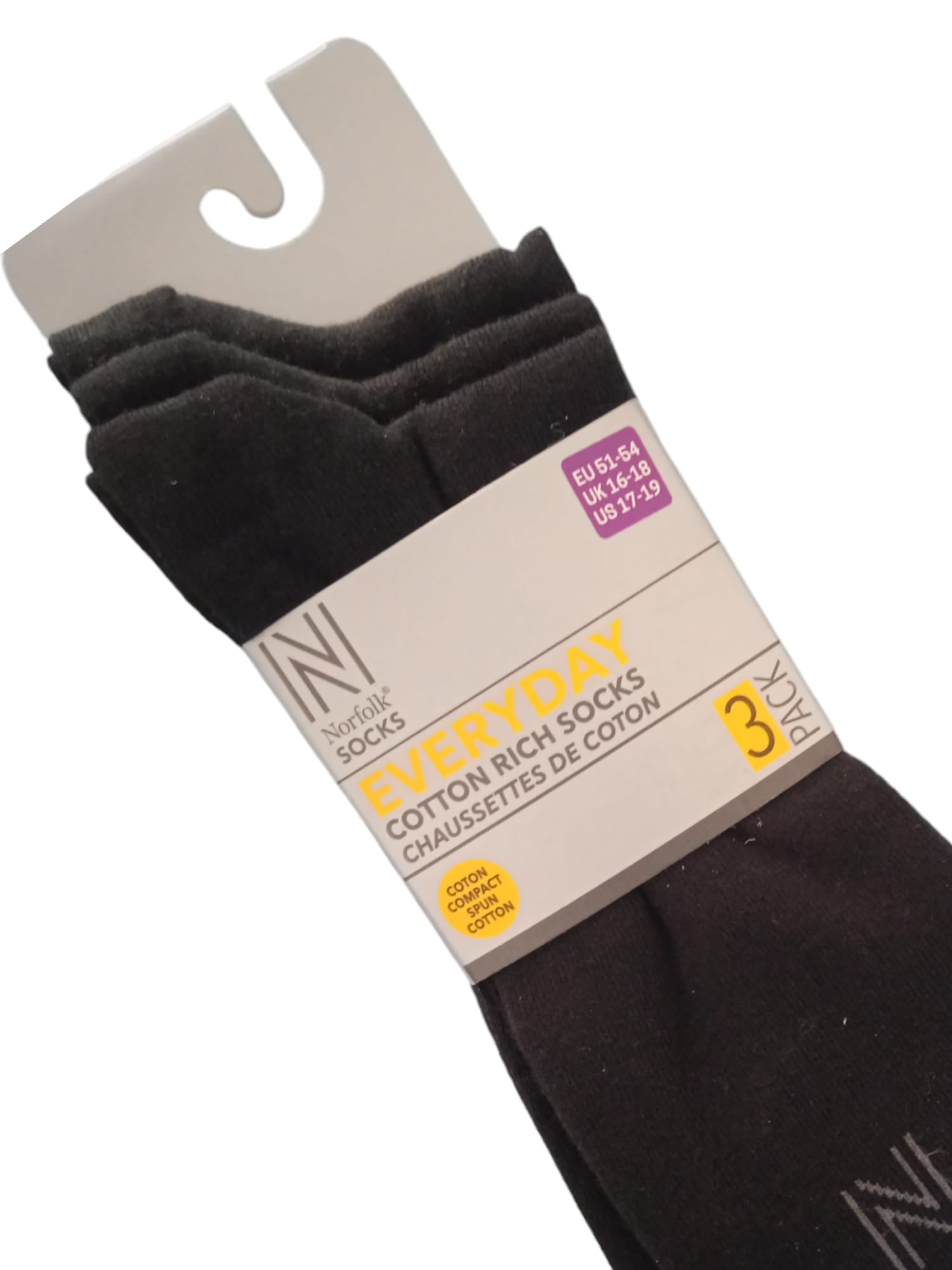 BRODY Günlük Konforlu Pamuklu Çorap 3'lü Paket Siyah