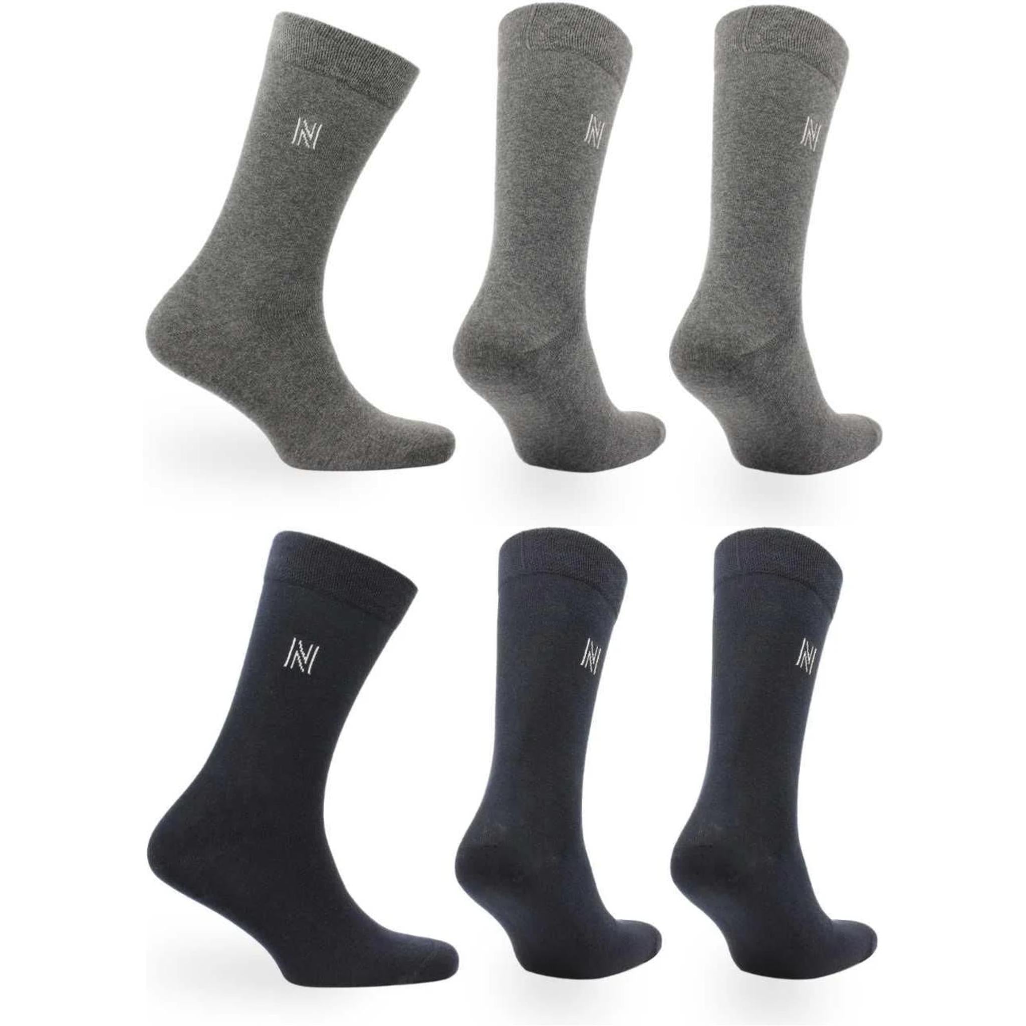 BRODY Günlük Konforlu Pamuklu Çorap 6'lı Paket Antrasit/Lacivert