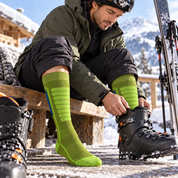 Courchevel Merino Yünü Hafif Kayak Çorabı - Yeşil