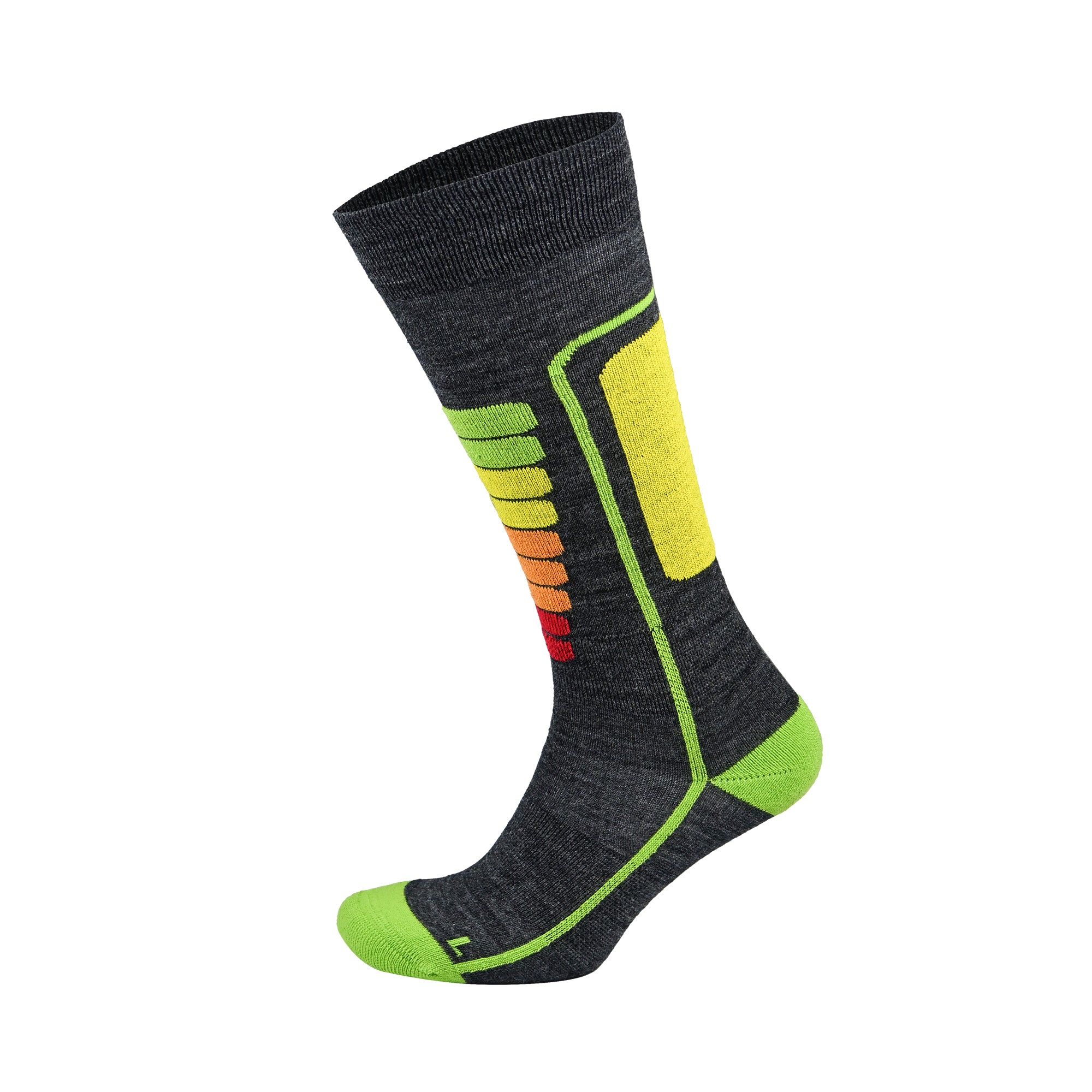 Courchevel Merino Yünü Hafif Çocuk Kayak Çorabı 2'li Paket - Siyah/Siyah