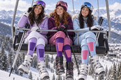 Courchevel Merino Yünü Hafif Kayak Çorabı - Açık Mavi