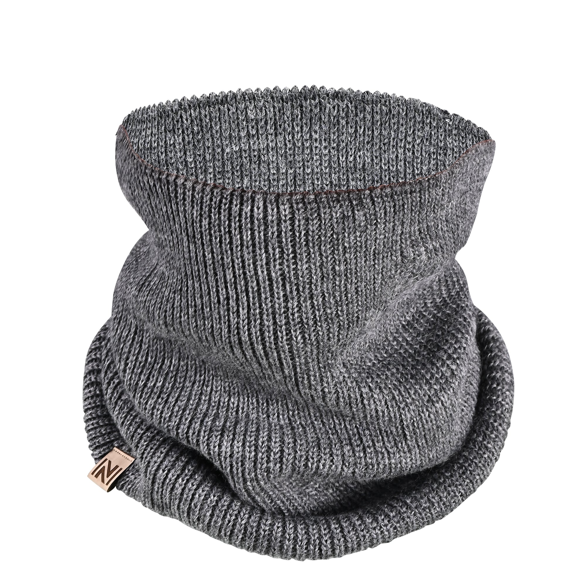 Winter Set %70 Merino Yünü Termal Bere Boyunluk ve Eldiven 3'lü Kış Seti - Gri