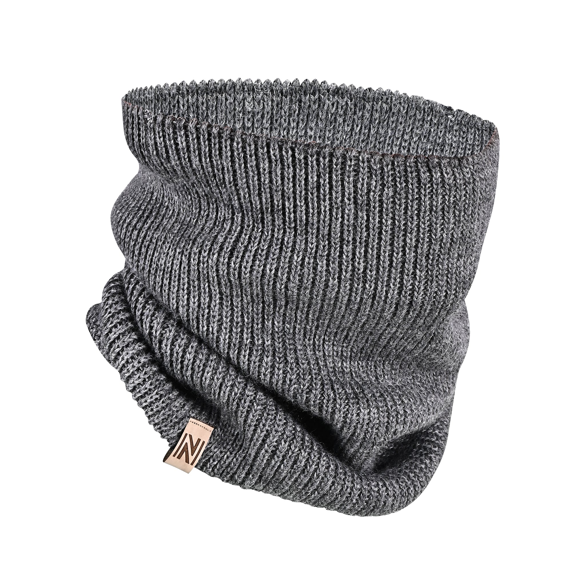 Winter Set %70 Merino Yünü Termal Bere Boyunluk ve Eldiven 3'lü Kış Seti - Gri