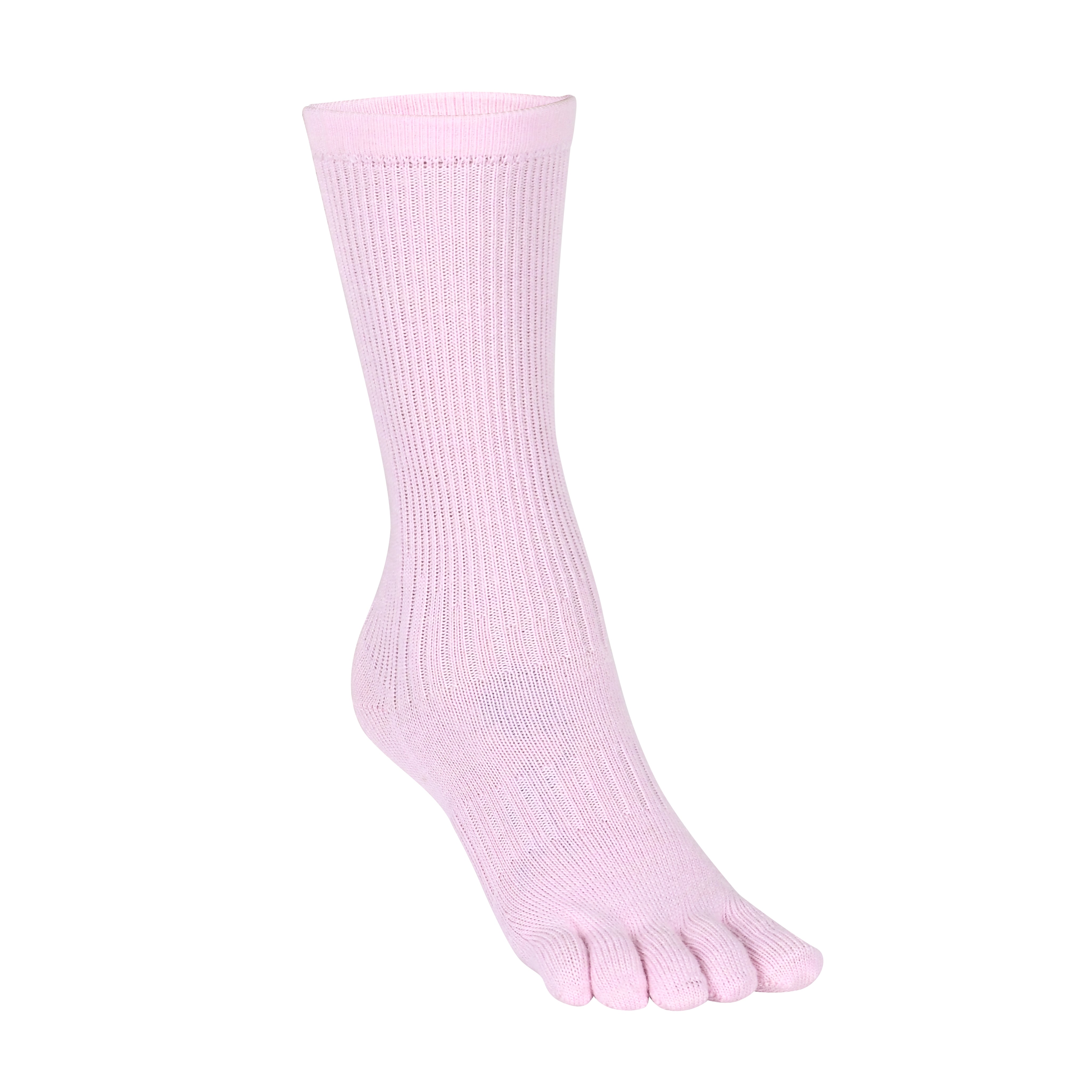 BRUGES Merino Yünlü Mantar ve Koku Önler Parmaklı Çorap 1 Çift Paket Pembe