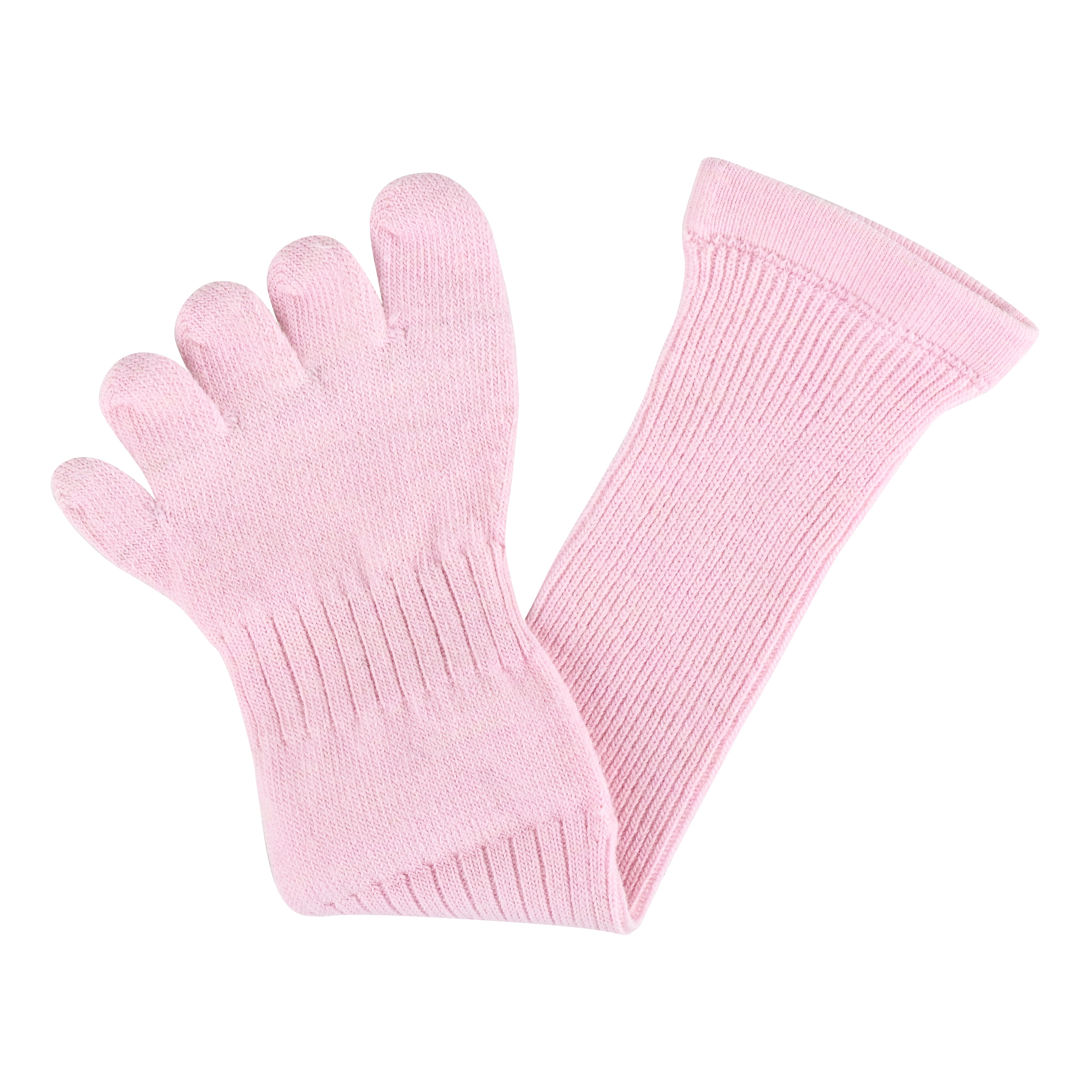 BRUGES Merino Yünlü Mantar ve Koku Önler Parmaklı Çorap 1 Çift Paket Pembe