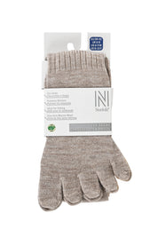 BRUGES Merino Yünlü Mantar ve Koku Önler Parmaklı Çorap 1 Çift Paket Krem