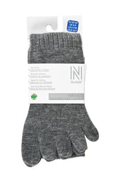 BRUGES Merino Yünlü Mantar ve Koku Önler Parmaklı Çorap 1 Çift Paket Gri