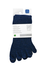 BRUGES Merino Yünlü Mantar ve Koku Önler Parmaklı Çorap 1 Çift Paket Lacivert