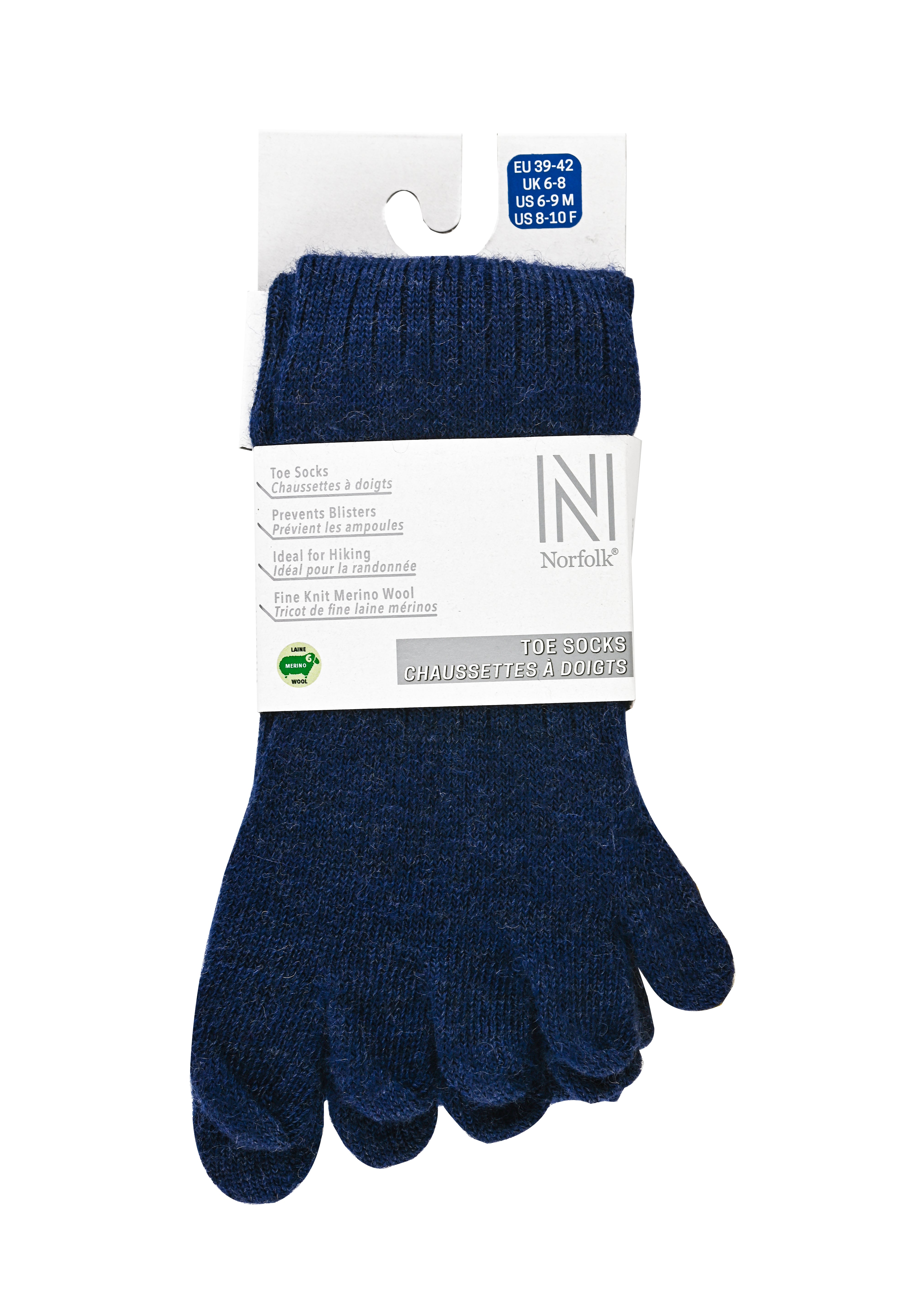 BRUGES Merino Yünlü Mantar ve Koku Önler Parmaklı Çorap 1 Çift Paket Lacivert