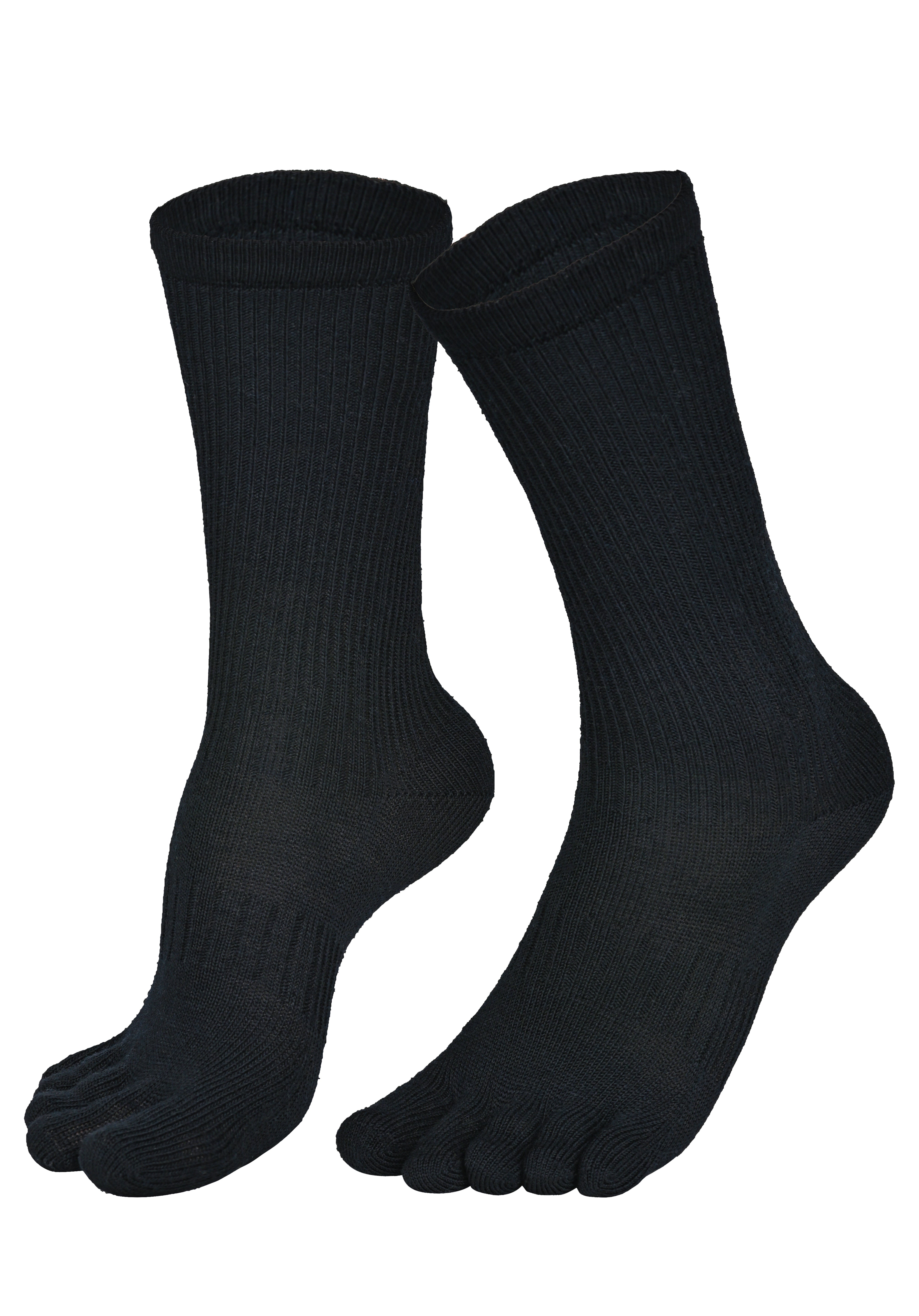 BRUGES Merino Yünlü Mantar ve Koku Önler Parmaklı Çorap 1 Çift Paket Siyah