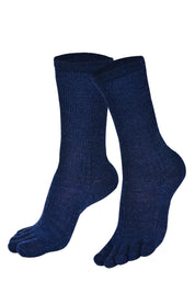 BRUGES Merino Yünlü Mantar ve Koku Önler Parmaklı Çorap 1 Çift Paket Lacivert