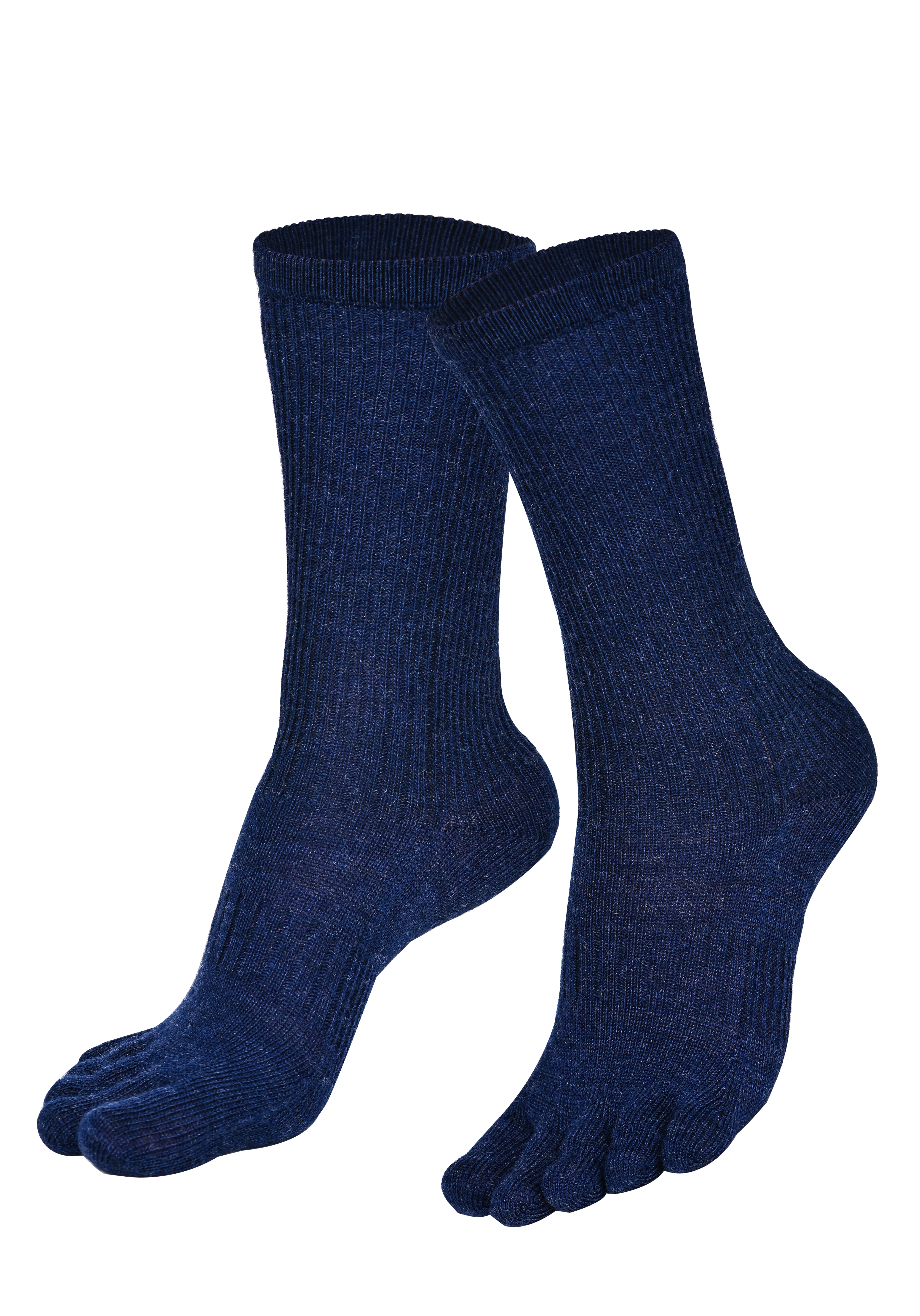 BRUGES Merino Yünlü Mantar ve Koku Önler Parmaklı Çorap 1 Çift Paket Lacivert