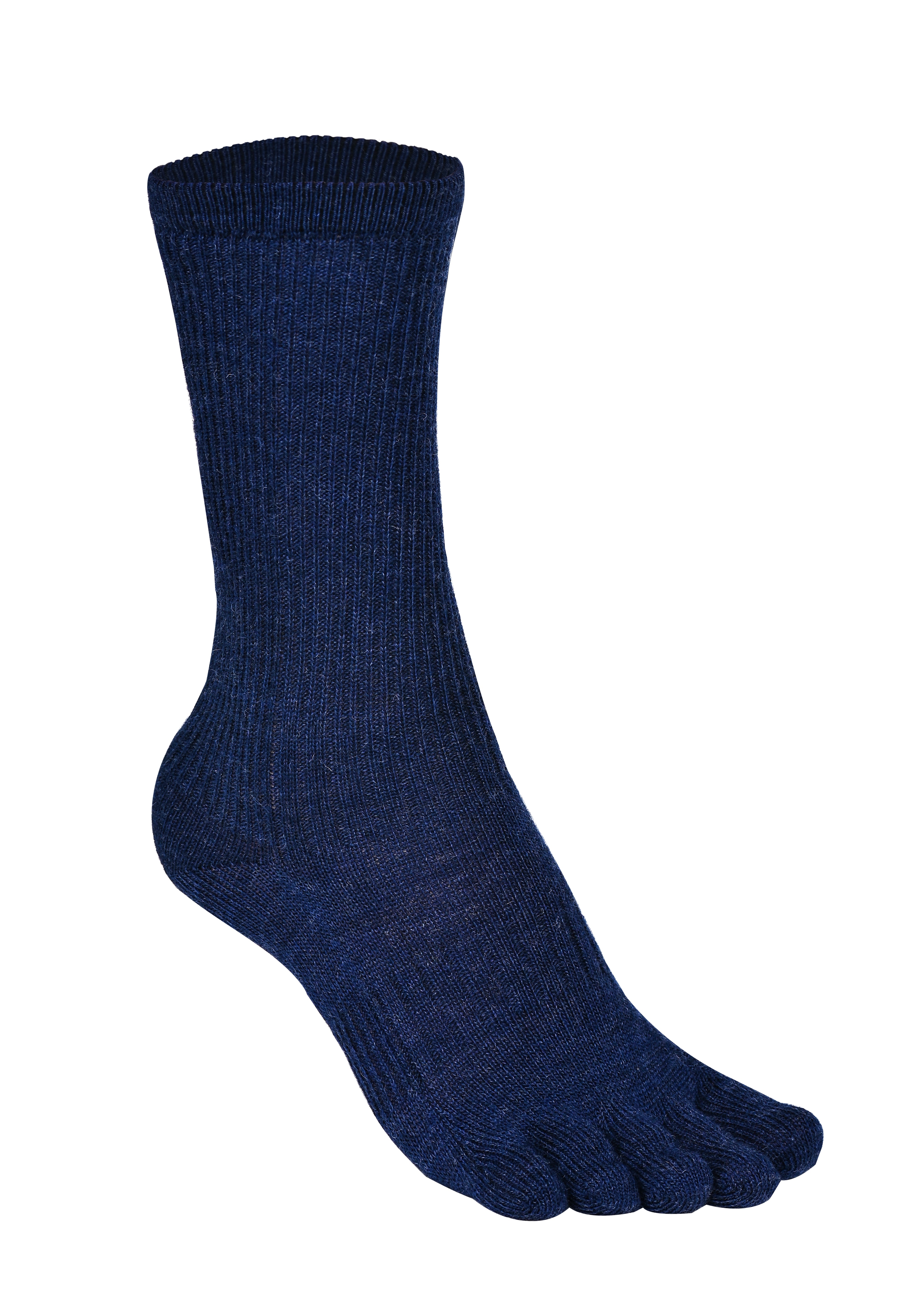 BRUGES Merino Yünlü Mantar ve Koku Önler Parmaklı Çorap 1 Çift Paket Lacivert