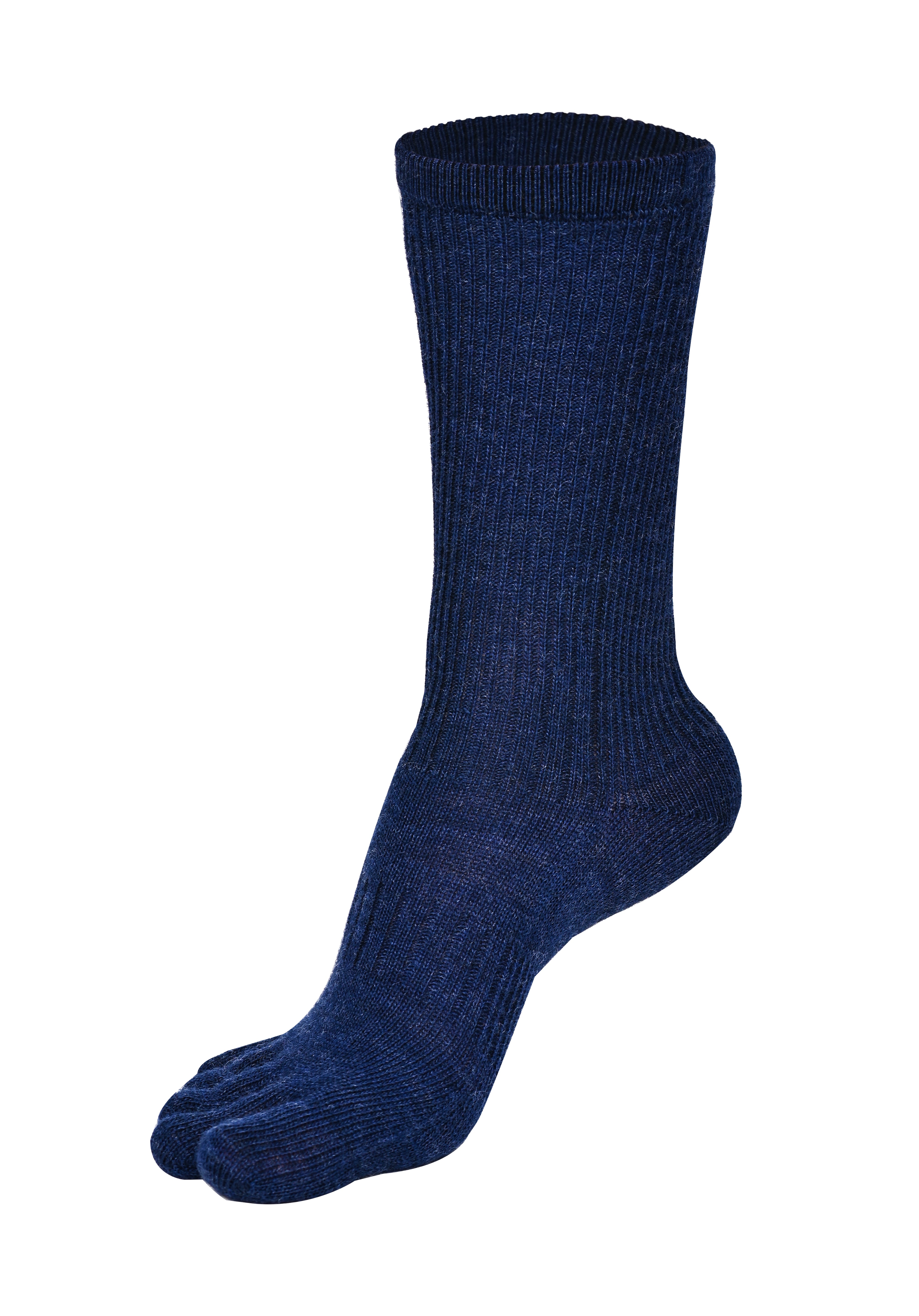 BRUGES Merino Yünlü Mantar ve Koku Önler Parmaklı Çorap 1 Çift Paket Lacivert