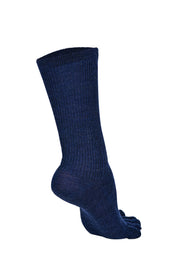 BRUGES Merino Yünlü Mantar ve Koku Önler Parmaklı Çorap 1 Çift Paket Lacivert