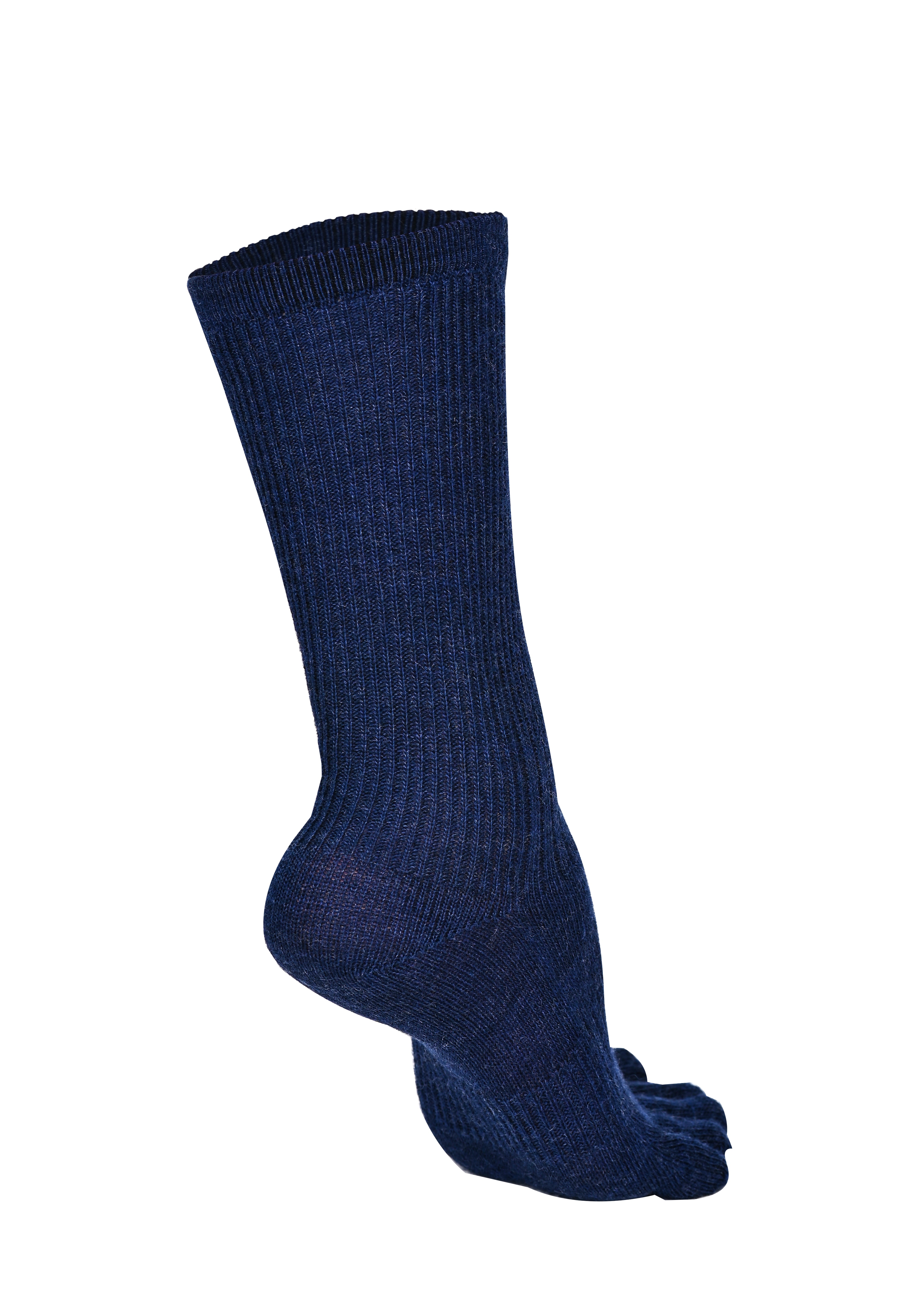 BRUGES Merino Yünlü Mantar ve Koku Önler Parmaklı Çorap 1 Çift Paket Lacivert