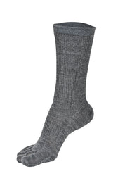 BRUGES Merino Yünlü Mantar ve Koku Önler Parmaklı Çorap 1 Çift Paket Gri