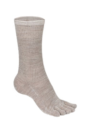 BRUGES Merino Yünlü Mantar ve Koku Önler Parmaklı Çorap 1 Çift Paket Krem