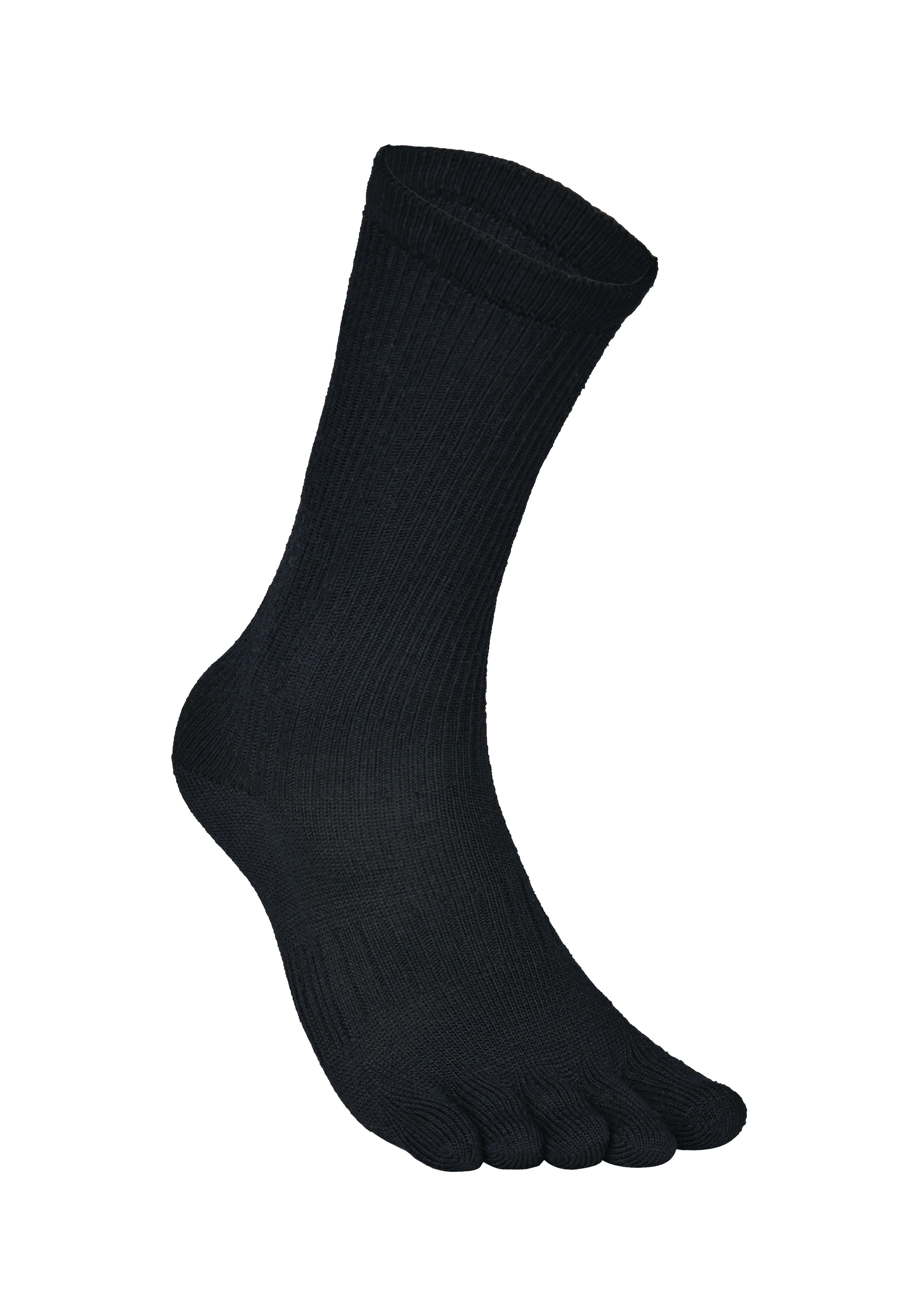 BRUGES Merino Yünlü Mantar ve Koku Önler Parmaklı Çorap 1 Çift Paket Siyah