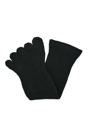 BRUGES Merino Yünlü Mantar ve Koku Önler Parmaklı Çorap 1 Çift Paket Siyah